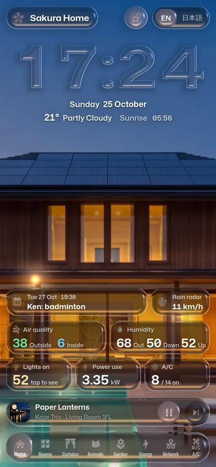 Glassy: a still of the app